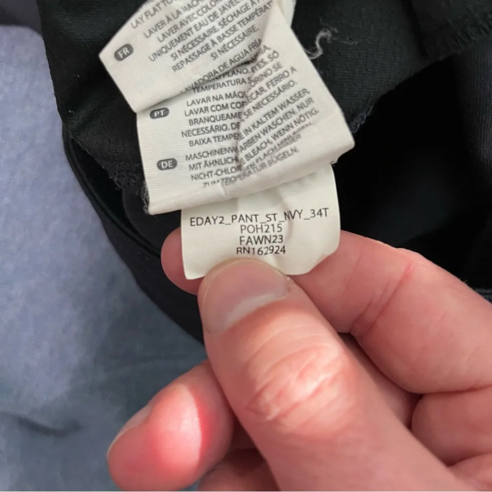 BYLT Everyday Pant 2.0 Mens 34 Tall 34x32 Slim Fit Navy Stretch Performance - Picture 16 of 16